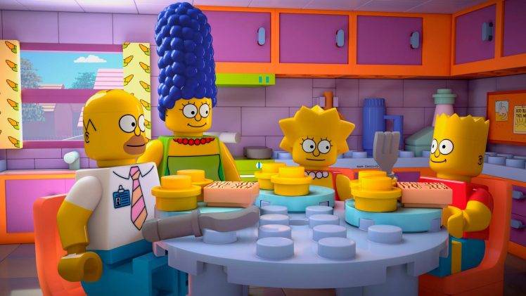 The Simpsons, LEGO, Homer Simpson, Marge Simpson, Lisa Simpson, Bart Simpson HD Wallpaper Desktop Background