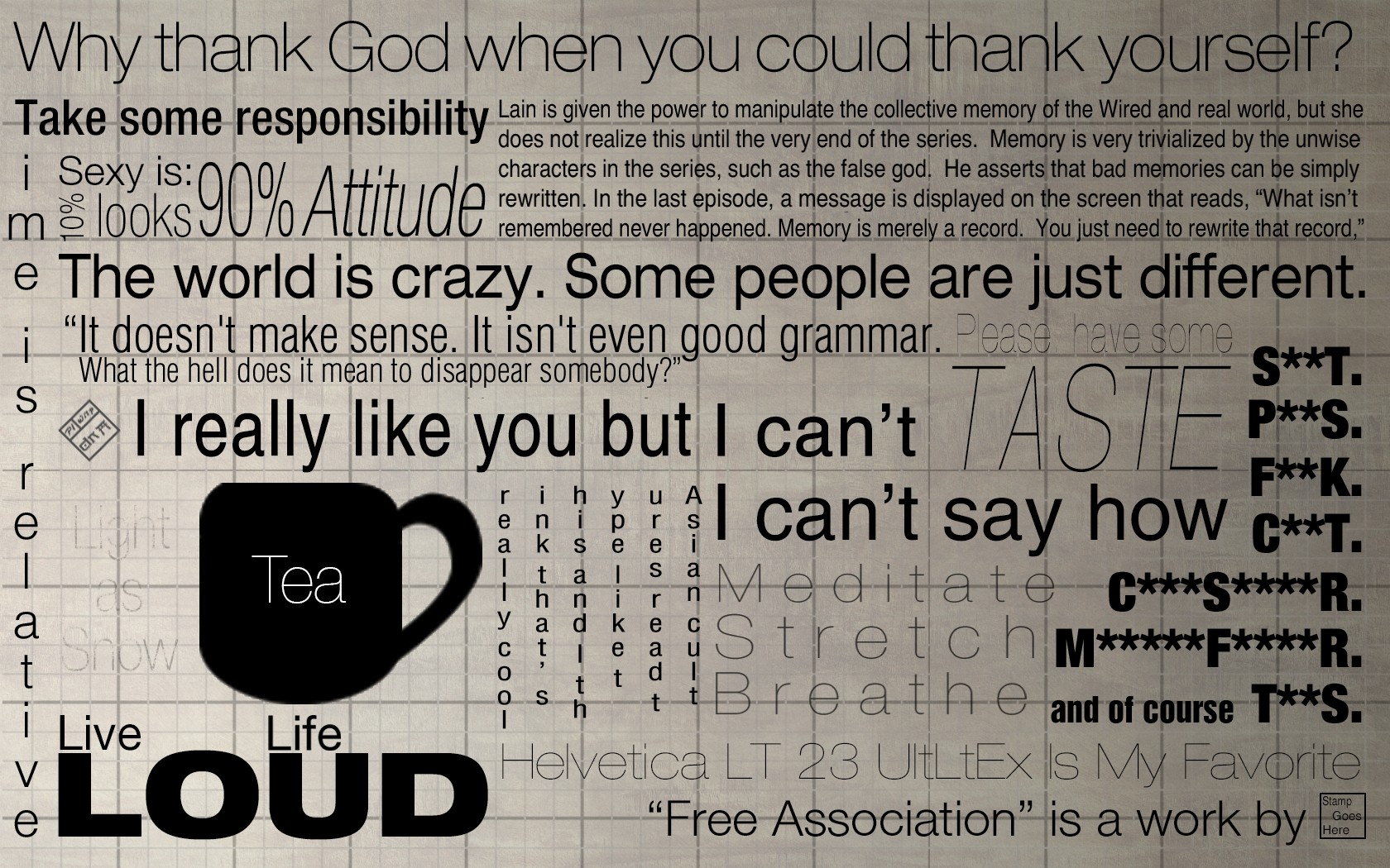 free Association, Helvetica, Grid Wallpaper