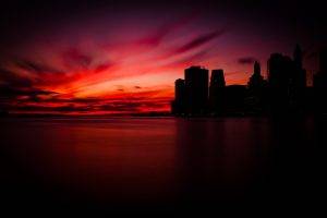 sky, Manhattan, Sunset