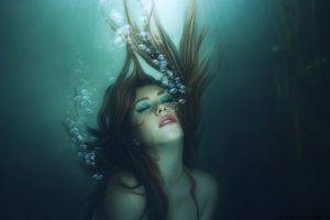 artwork, Women, Underwater