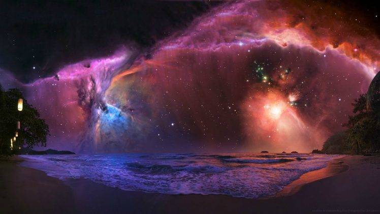 sea, Nebula HD Wallpaper Desktop Background