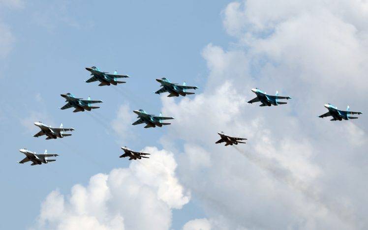 aircraft, Jets, Sukhoi, Sukhoi Su 35, Sukhoi Su 34 HD Wallpaper Desktop Background