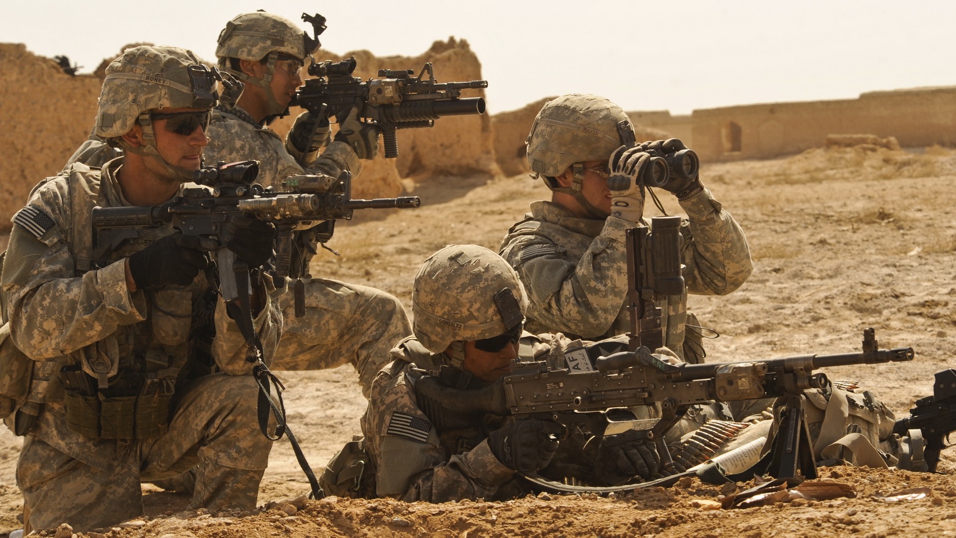 army, Soldier, M4, M240, Machine Gun Wallpaper