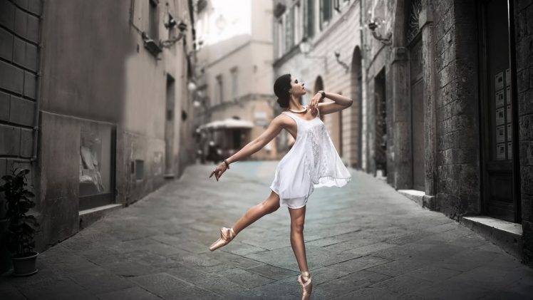 women, Ballet Slippers, Dancers, Street, Women Outdoors HD Wallpaper Desktop Background