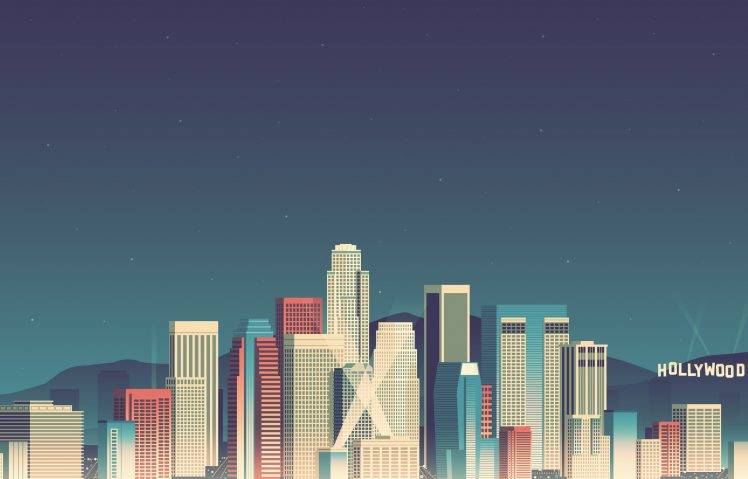 Los Angeles, Vector Art HD Wallpaper Desktop Background