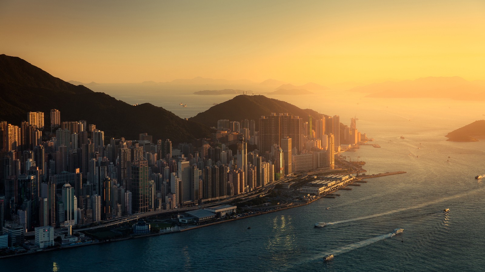 Hong Kong, Cityscape, Skyscraper, City, Sunset Wallpaper
