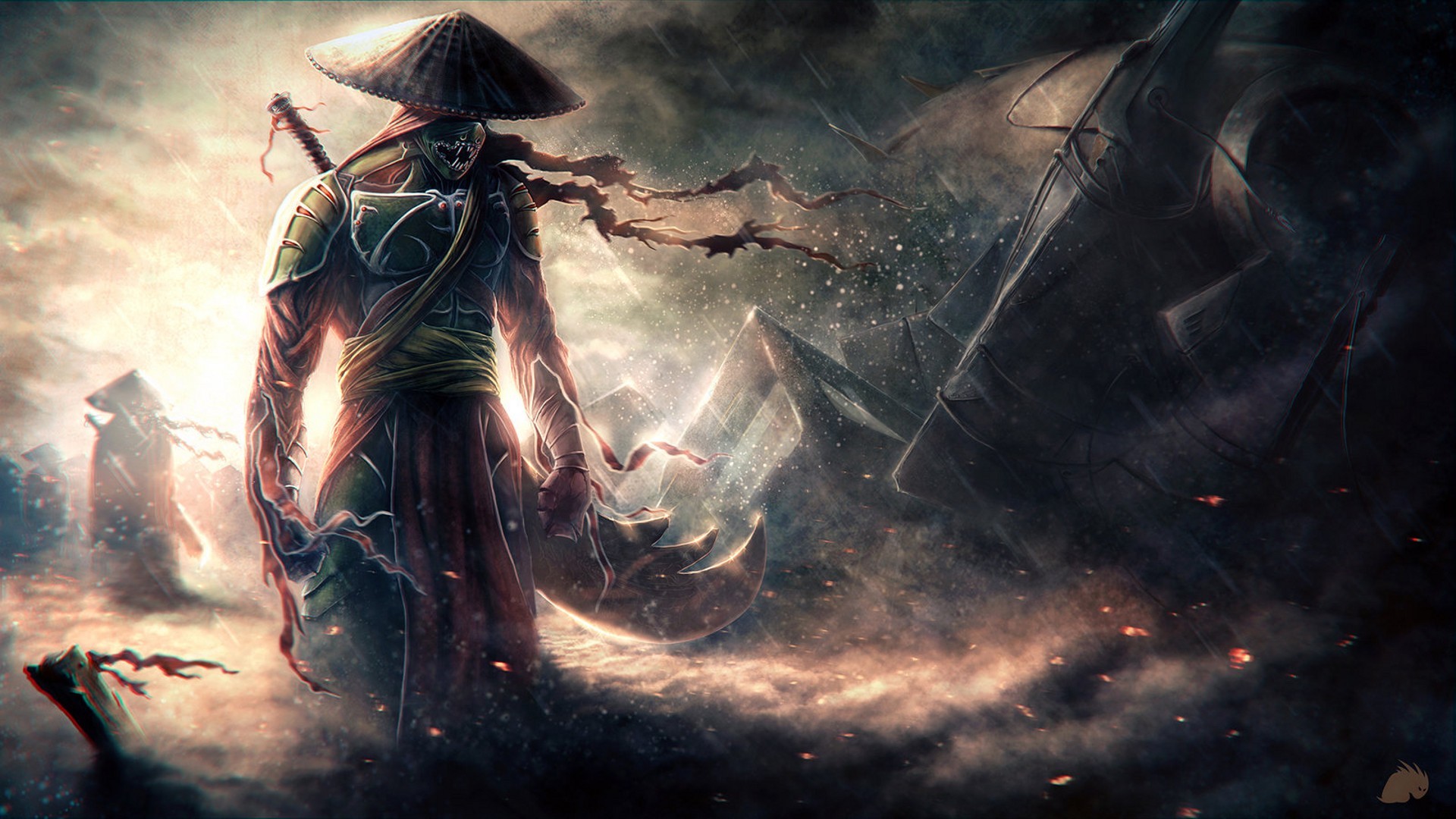 samurai, Dark, Storm, Rain, People Wallpapers HD / Desktop and Mobile