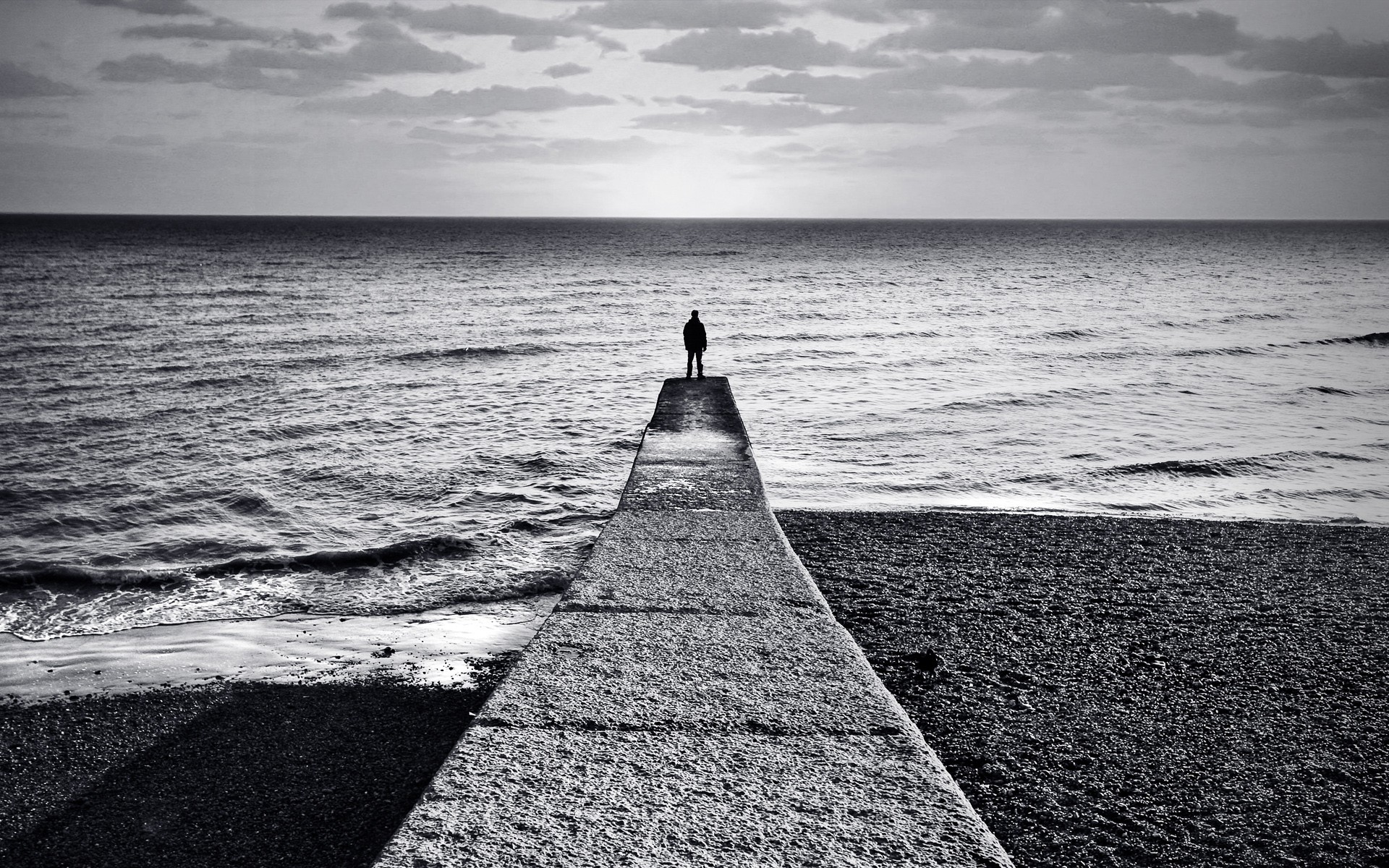 alone, Beach, Sea, Feelings Wallpaper