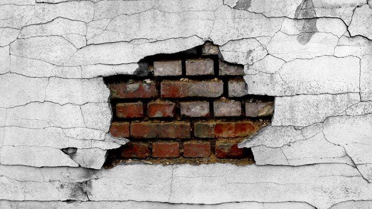 cracked, Bricks, Broken HD Wallpaper Desktop Background