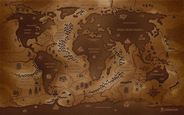 world, World Map, Map, Reverse, Inverted, Vladstudio, Sepia HD Wallpaper Desktop Background