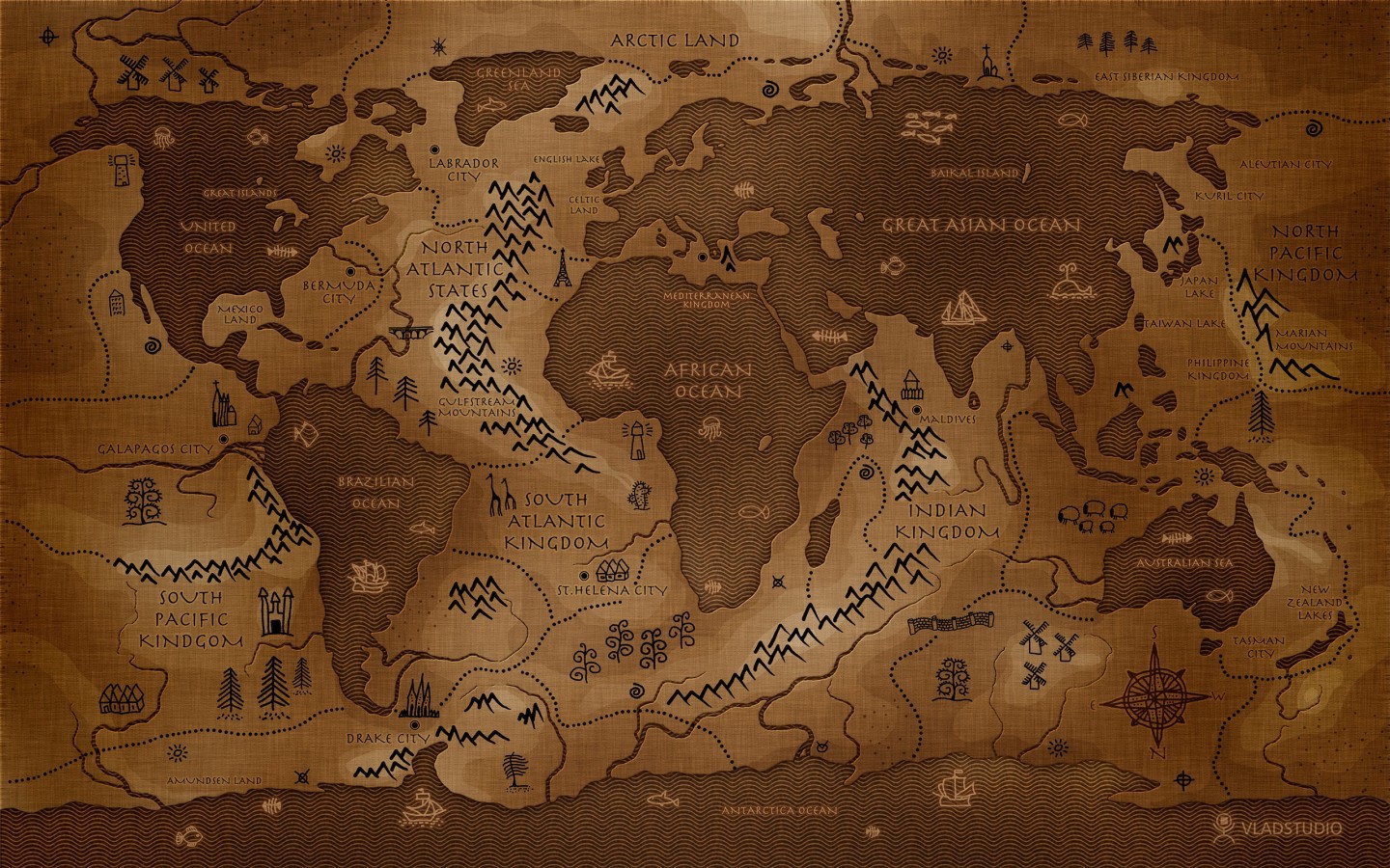 world, World Map, Map, Reverse, Inverted, Vladstudio, Sepia Wallpaper