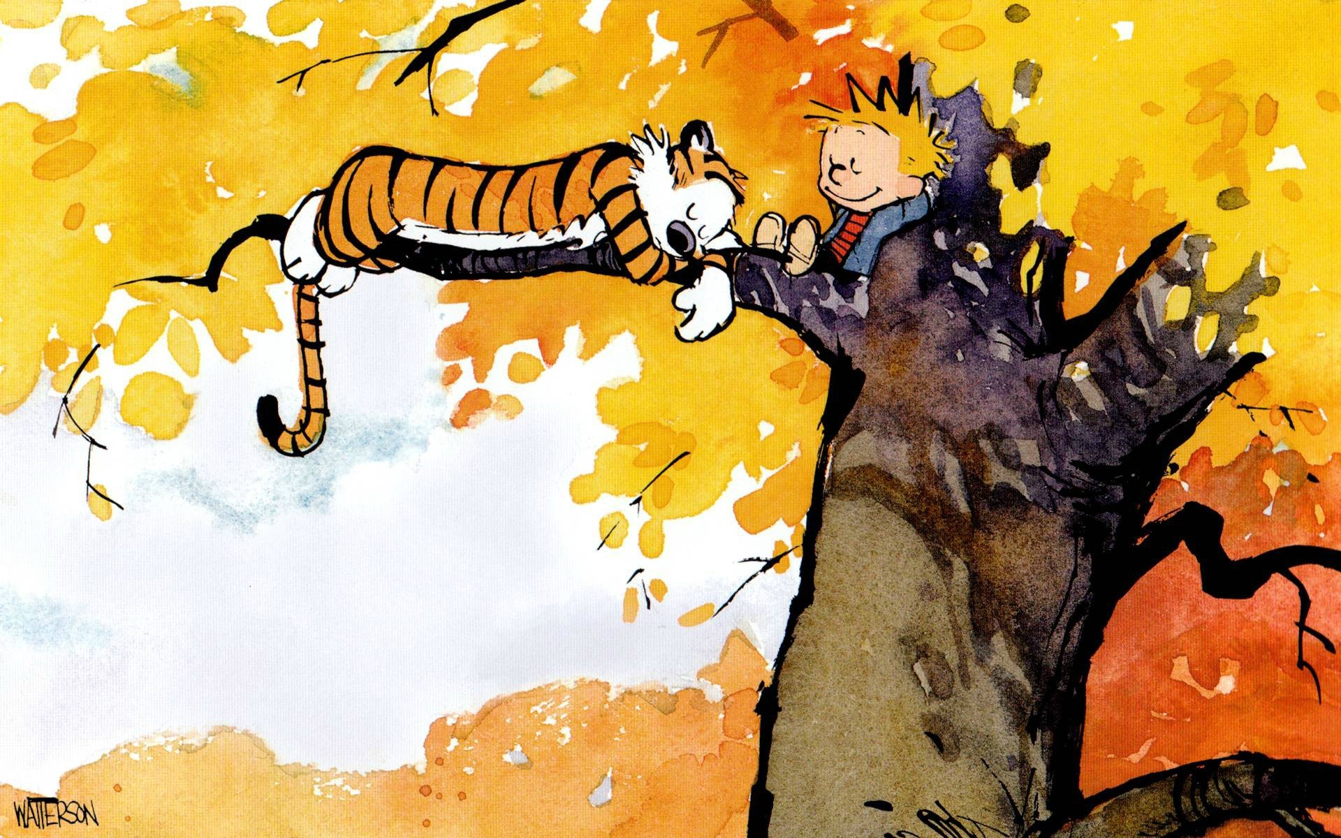 Calvin And Hobbes, Happiness Wallpaper