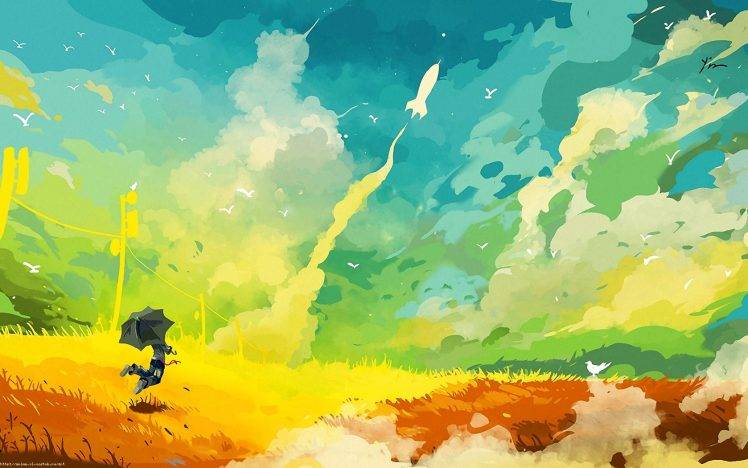 drawing, Colorful, Happiness, Rainbows, Happy, Rockets, Umbrella Wallpapers  HD / Desktop and Mobile Backgrounds