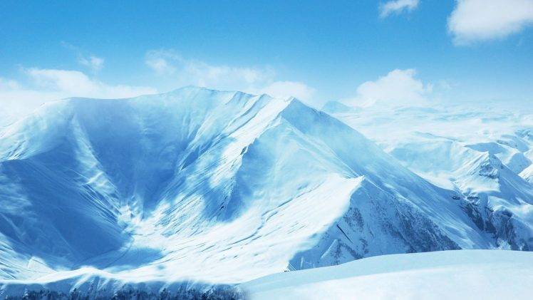 mountain, Snow, Cold, White, Blue HD Wallpaper Desktop Background