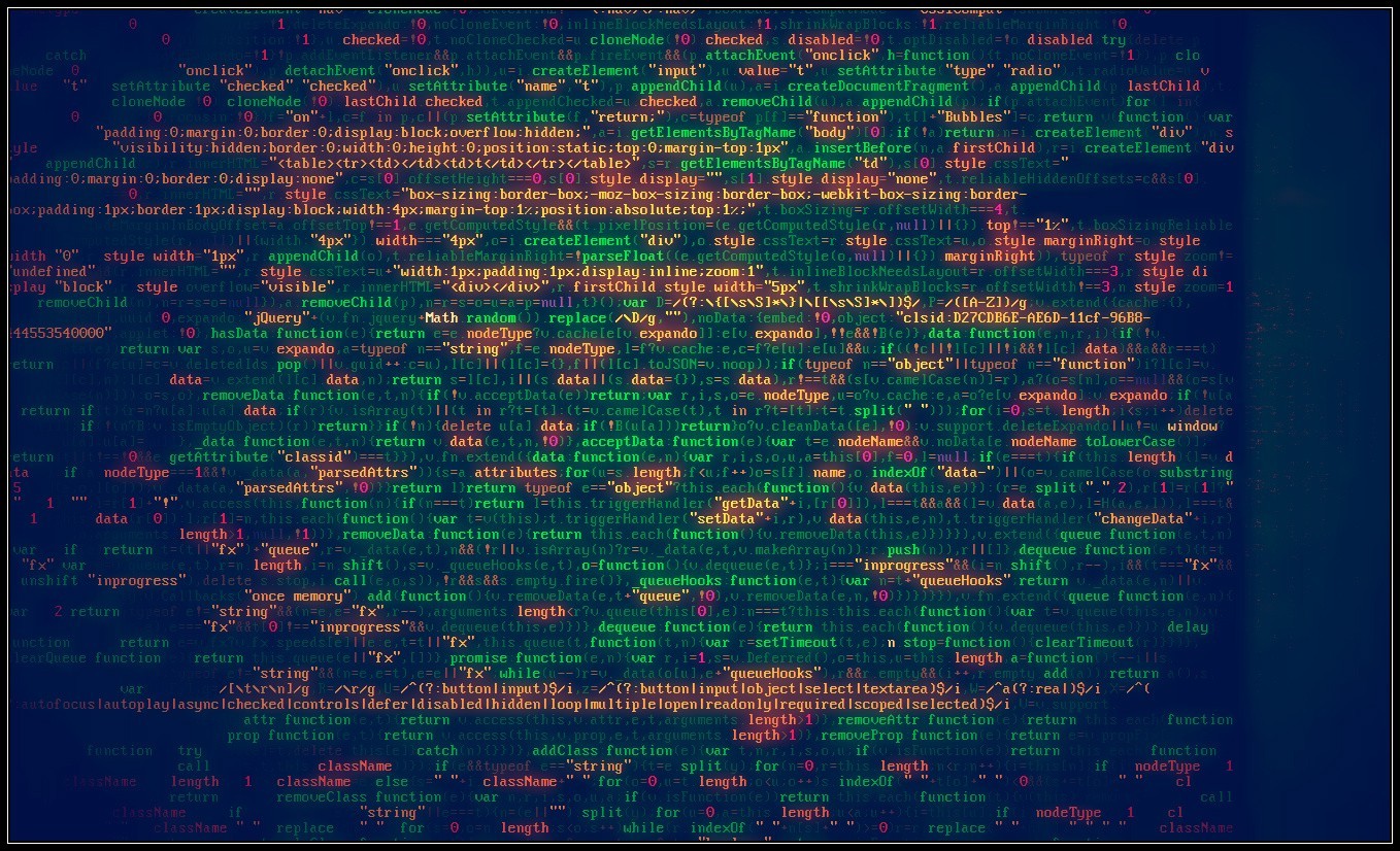 JavaScript Minified Computer Code CSS Syntax Highlighting