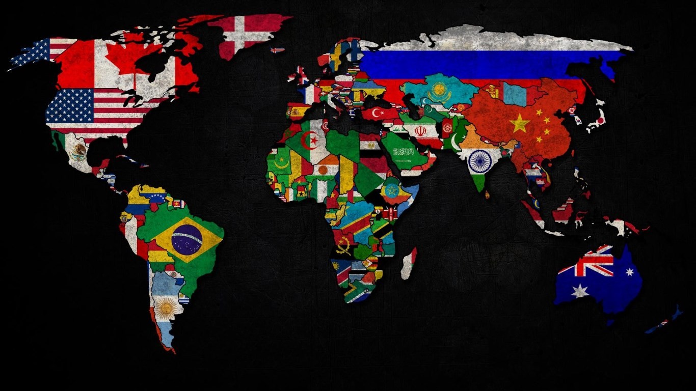 countries, Flag, Map Wallpaper