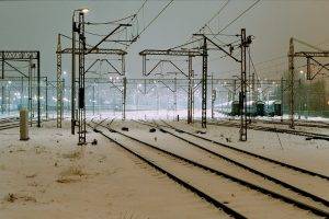 snow, Train, Train Station