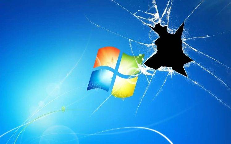 broken Glass, Microsoft Windows HD Wallpaper Desktop Background