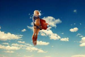 Supergirl, Sky, Clouds, Superheroines