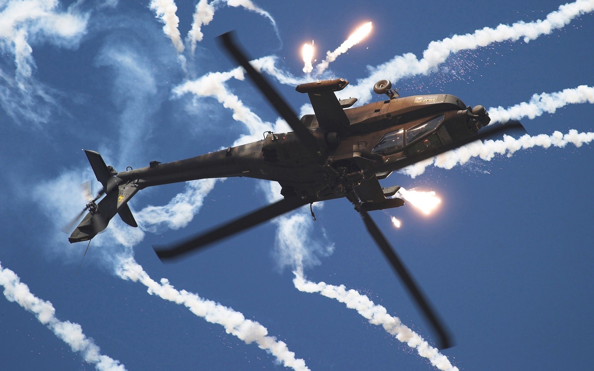AH 64 Apache, Aircraft, Contrails Wallpaper