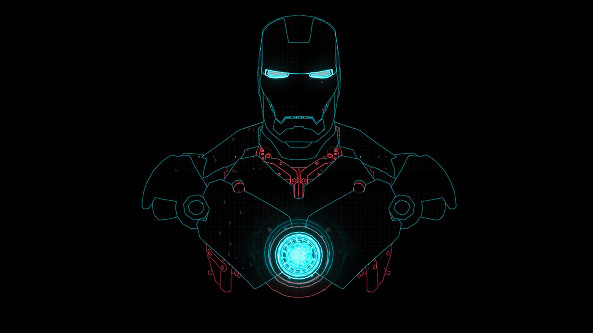 Iron Man, Colorful, Neon Wallpaper