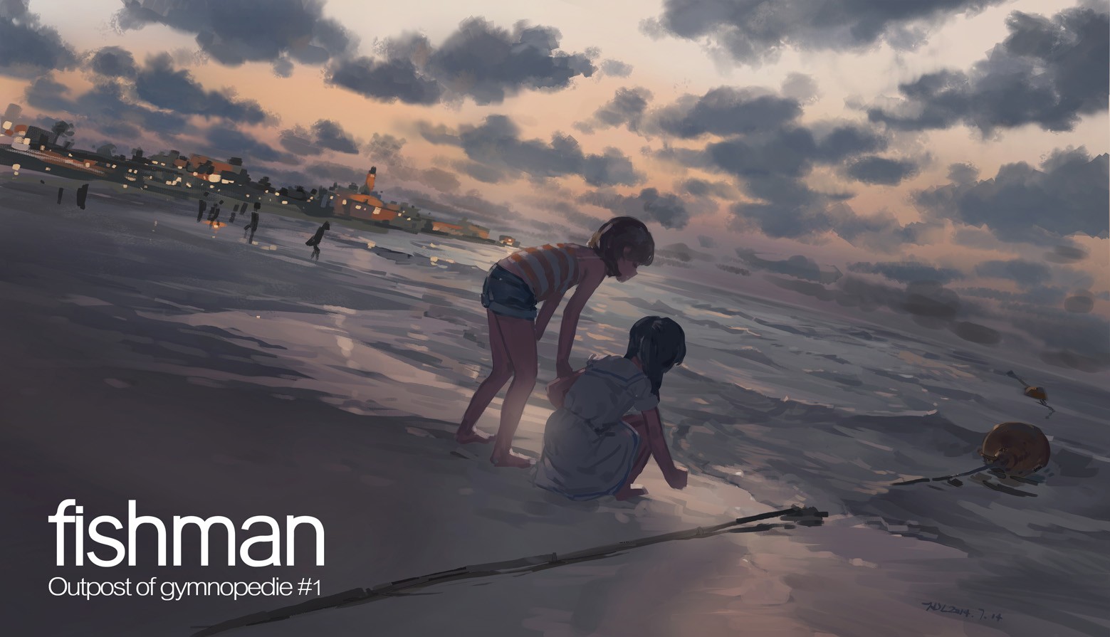 beach, Anime Girls, Artwork, People Wallpaper
