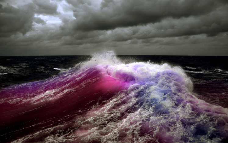 sea, Water, Waves, Photo Manipulation, Colorful HD Wallpaper Desktop Background