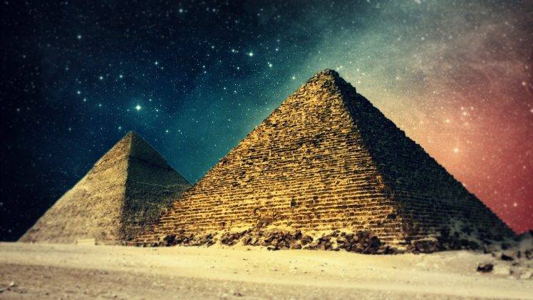 pyramid, Stars, Desert HD Wallpaper Desktop Background