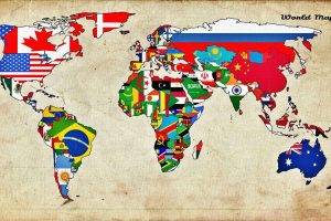 map, World, Countries, Flag