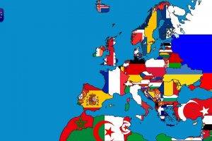 map, Europe, Countries, Sea, Flag