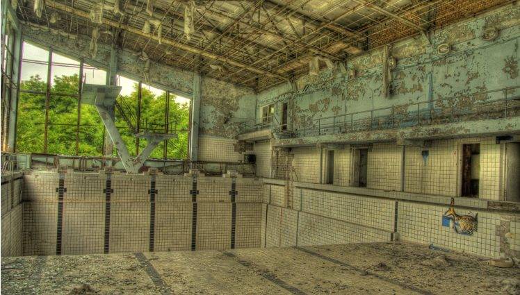 HDR, Indoors, Chernobyl, Swimming Pool HD Wallpaper Desktop Background