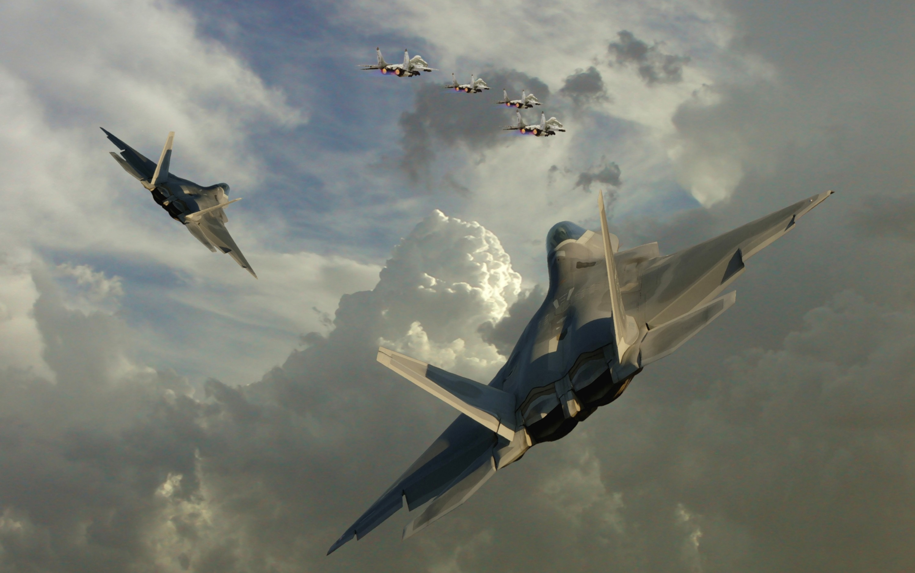 dogfight, Jet Fighter Wallpaper