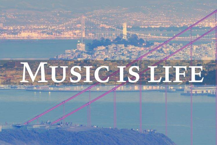 music, San Francisco, Colorful, Life, Golden Gate Bridge, Music Is Life HD Wallpaper Desktop Background