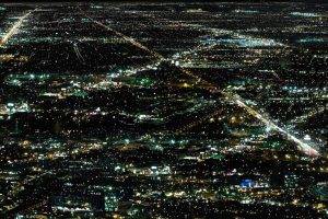 aerial View, Lights, Night, Cityscape