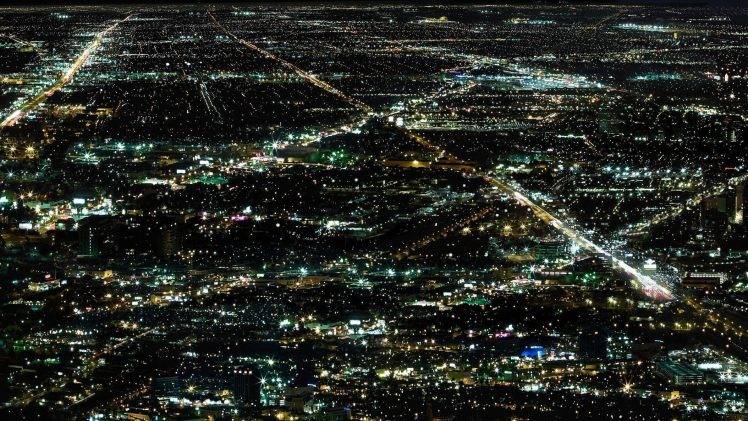 aerial View, Lights, Night, Cityscape HD Wallpaper Desktop Background