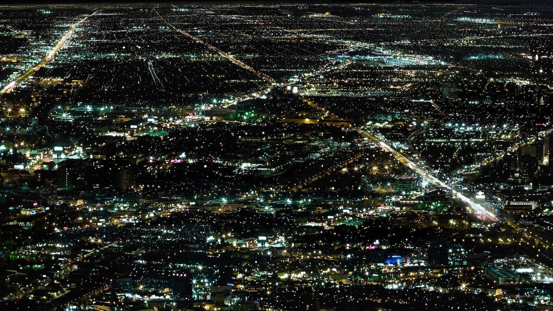 aerial View, Lights, Night, Cityscape Wallpaper