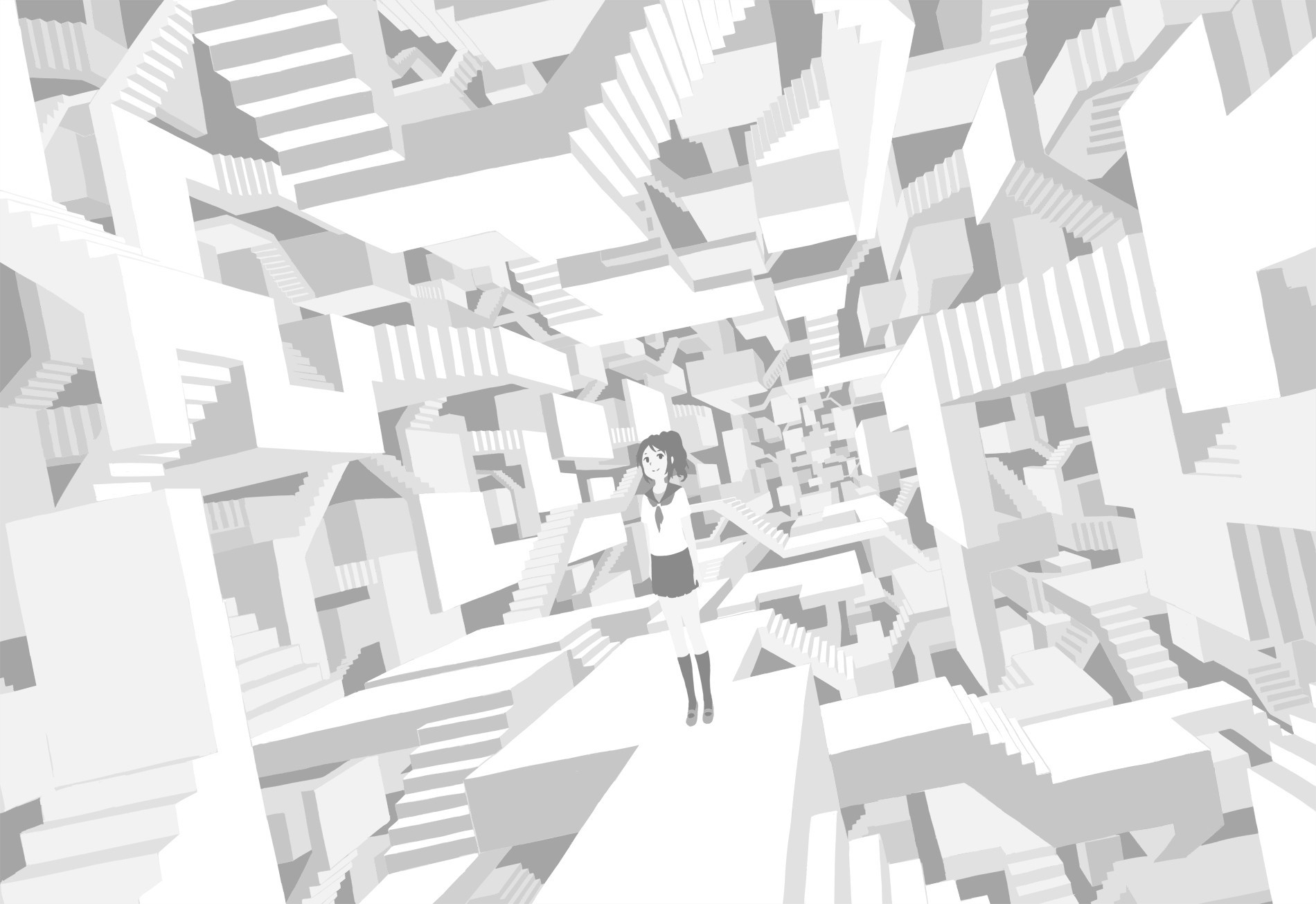 stairs, Surreal Wallpaper