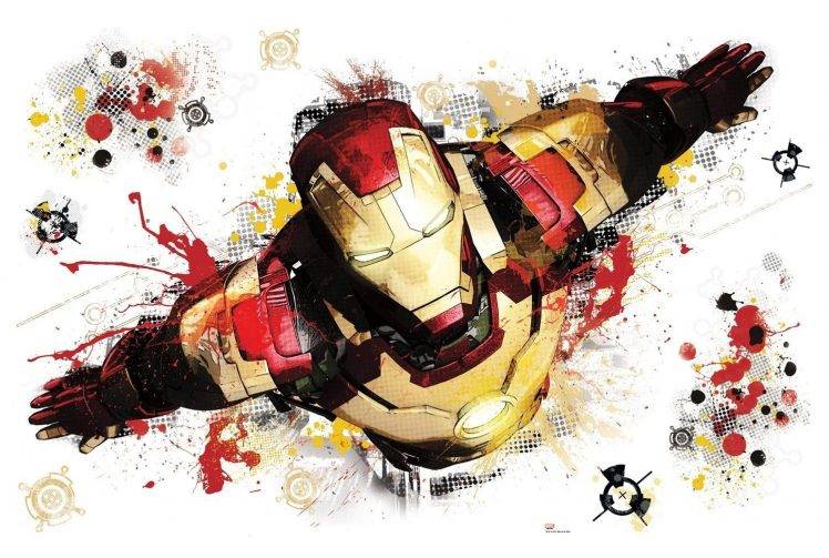 Iron Man, Paint Splatter HD Wallpaper Desktop Background