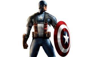 Captain America, White Background, Shields