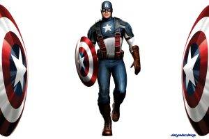 Captain America, Shields, White Background