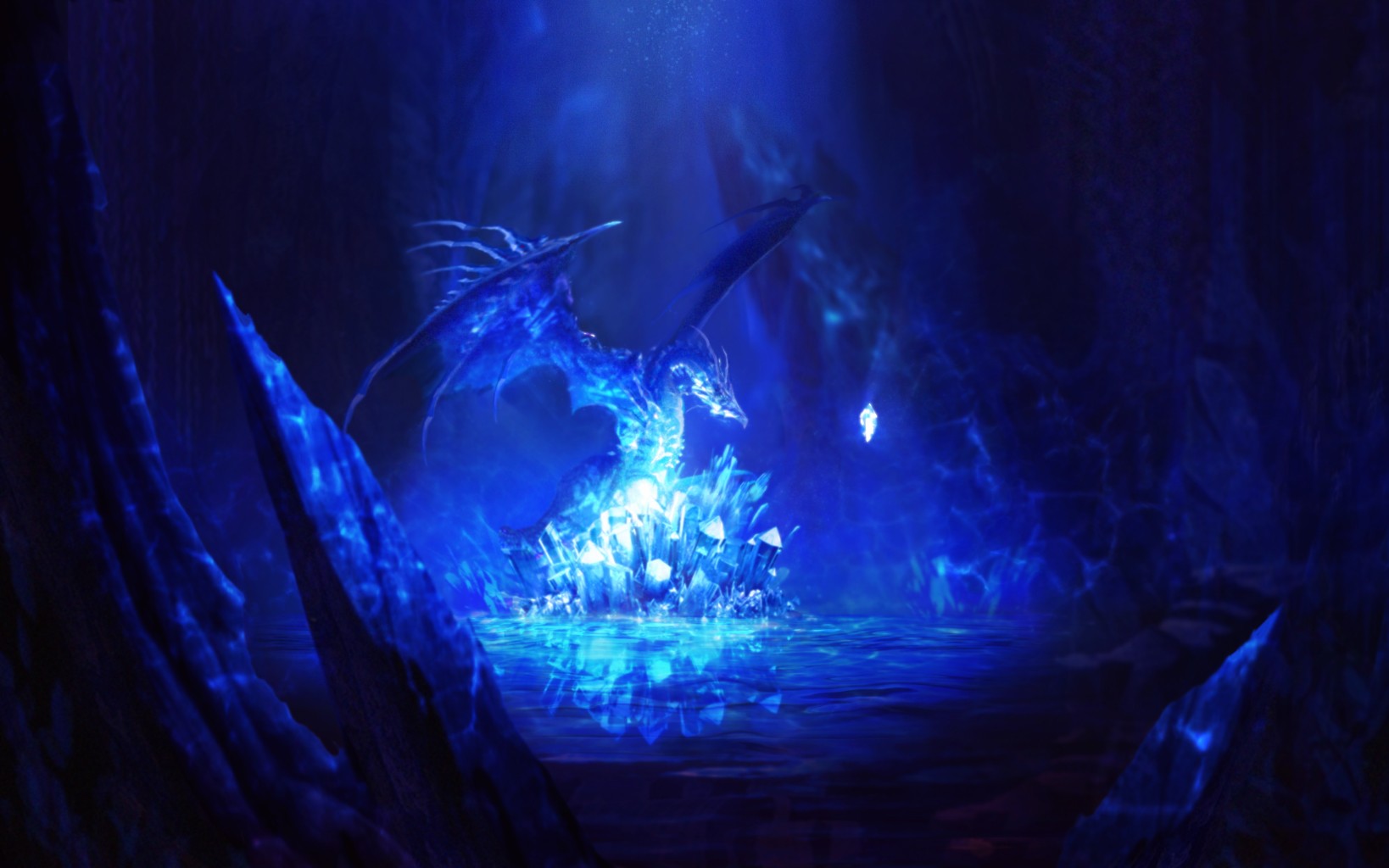 Aion, Dragon, Blue Wallpaper