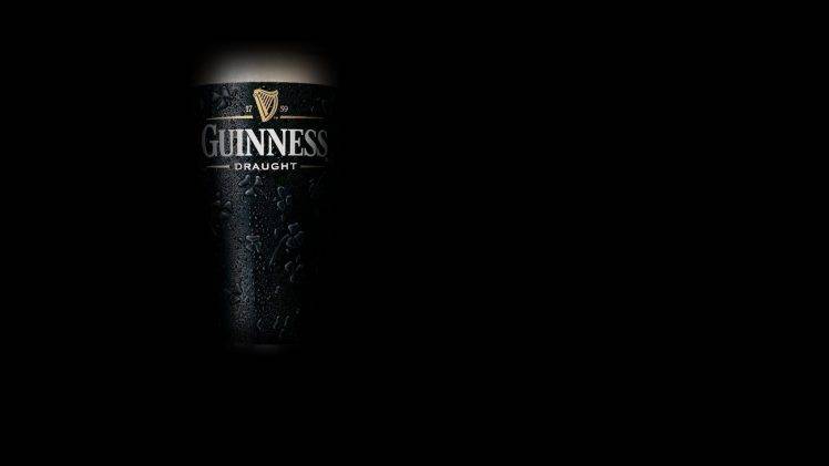 beer, Guinness, Black Background HD Wallpaper Desktop Background