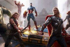 Iron Man, Thor, Black Widow, Hawkeye, Captain America, Hulk
