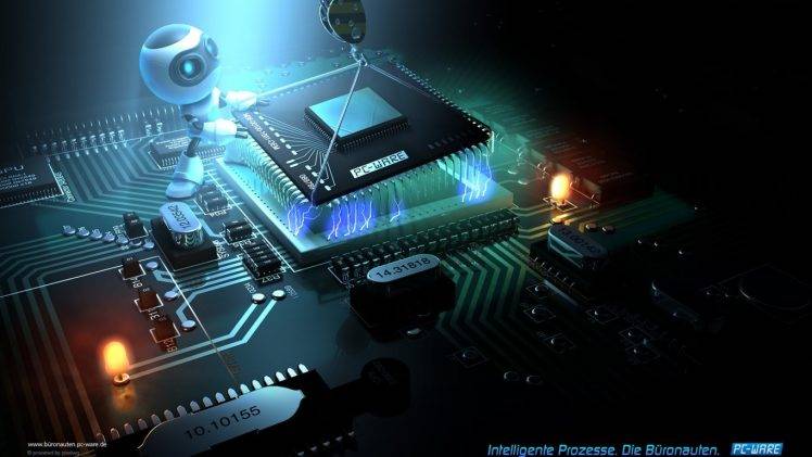 CPU, Robot, LEDs HD Wallpaper Desktop Background