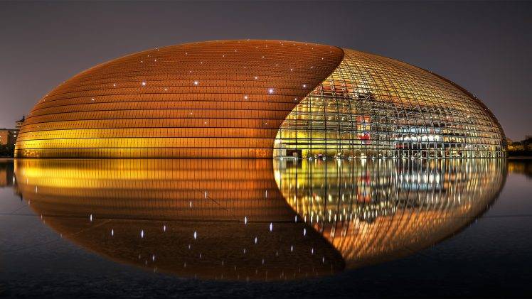 architecture, Stadium, China, Lights HD Wallpaper Desktop Background
