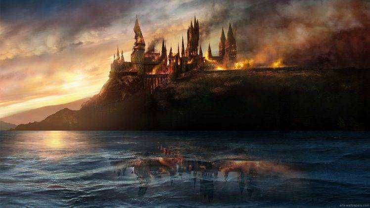 Harry Potter, Hogwarts, Battle At Hogwarts HD Wallpaper Desktop Background