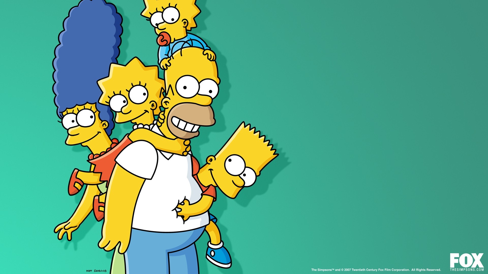 The Simpsons, Homer Simpson, Marge Simpson, Lisa Simpson, Maggie Simpson, Bart Simpson Wallpaper