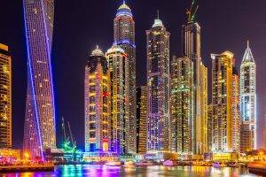 Dubai, Cityscape, City, Skyscraper, Building, Lights