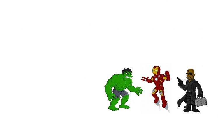 Hulk, Iron Man, Nick Fury, The Simpsons HD Wallpaper Desktop Background
