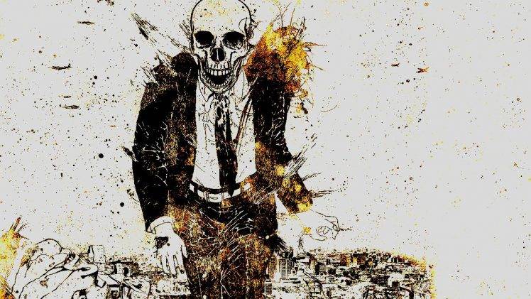 fire, Skull, Alex Cherry HD Wallpaper Desktop Background